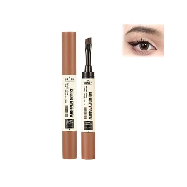 Crème teintée à double extrémité pour sourcils de couleur longue durée, teinture des sourcils à double extrémité, forme et ma