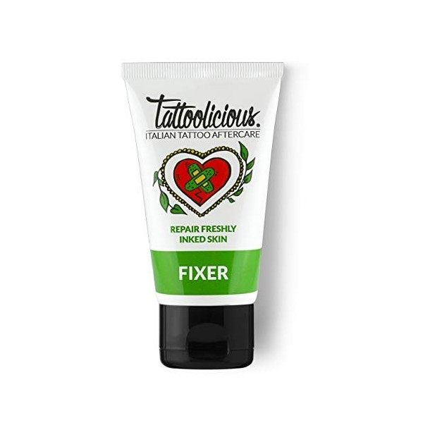 Tattoolicious FIXER - La Crème Apaisante pour nouveau tatouage, avec des ingrédients actifs biologiques aux propriétés apaisa