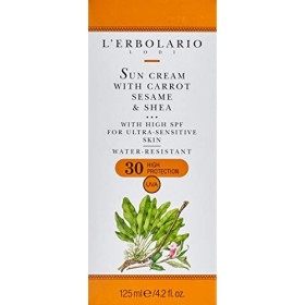 LErbolario Crème Solaire Visage Et Corps Pour Peau Ultra Sensible Avec Carotte, Sésame Et Beurre De Karité, Haute Protection