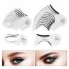 Gabarit Eyeliner 20 Pcs Eyeliner Stencil Stencil Cat Eye-liner Eyeliner Pochoir Modèle Réutilisable pour Filles Femmes