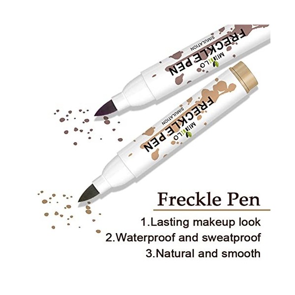 Stylo de Tache de Rousseur,Stylo de Maquillage de Tache de Rousseur 2 Couleurs,Naturel Longue Durée Imperméable Freckle Pen P