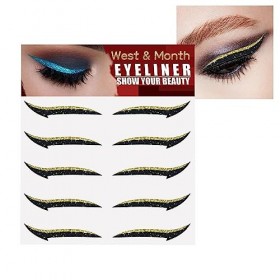 Collez sur leye-liner scintillant | Pochoir Eyeliner Auto-Adhésif Instantané 5 Paires,Outil deyeliner dautocollant, autoco