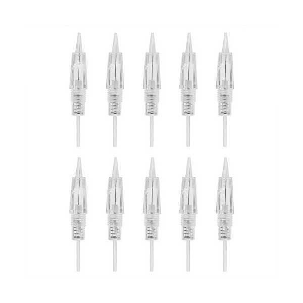 1pcs / 10pcs aiguilles de tatouage rondes et outils de broche stériles jetables de maquillage permanent, pour le lèvre, les s