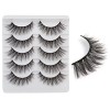 3D Faux Cils Naturel, Yeux de Biche Court Doux Réutilisable False Eyelashes Oeil de Chat 5 Paires 5 Styles Dramatiques Fake L