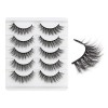 3D Faux Cils Naturel, Yeux de Biche Court Doux Réutilisable False Eyelashes Oeil de Chat 5 Paires 5 Styles Dramatiques Fake L
