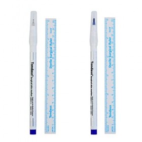 SunaOmni 2 Pièces Marqueurs De Pointe Chirurgicale Stylo Marqueur De Peau Stylo De Tatouage 0.5mm, 1mm Avec Règles En Papie