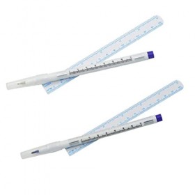 SunaOmni 2 Pièces Marqueurs De Pointe Chirurgicale Stylo Marqueur De Peau Stylo De Tatouage 0.5mm, 1mm Avec Règles En Papie