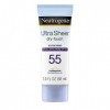 Neutrogena Ecran solaire sec au toucher Ultra Sheer - Protection UVA/UVB à large spectre - SPF 55-88 ml