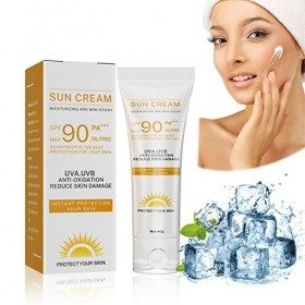 Crème Solaire Visage SPF 90, Crème Sunscreen, Protection Solaire UVA/UVB, Lait Solaire, Solaire Hydratant Visage & Corps, Rés