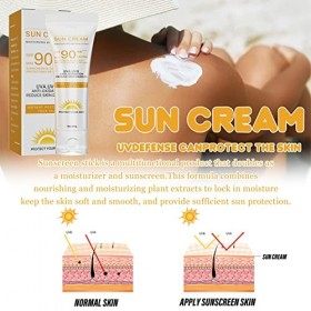 Crème Solaire Visage SPF 90, Crème Sunscreen, Protection Solaire UVA/UVB, Lait Solaire, Solaire Hydratant Visage & Corps, Rés
