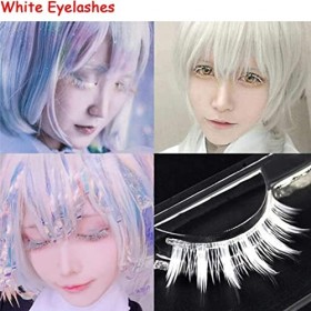 Faux de cils blancs Halloween Colorful Eyes Lashes Extension Tools Cosplay Makeup Natural Looks Masquerade Party Filshes