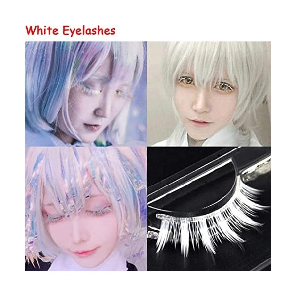 Faux de cils blancs Halloween Colorful Eyes Lashes Extension Tools Cosplay Makeup Natural Looks Masquerade Party Filshes