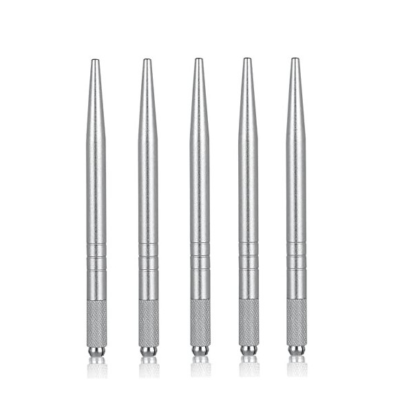 Pinkiou Stylo Microblading Stylo Tatouage Couleur des Sourcils Maquillage Permanent Manuel Microblading Machine Argent Maqui...