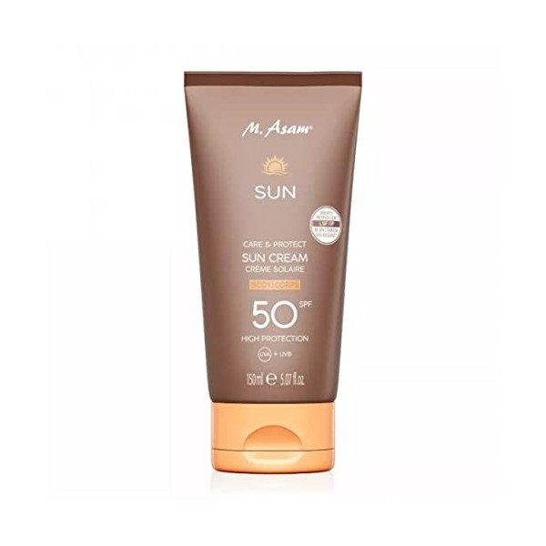 M. Asam SUN Care & Protect Crème solaire corps SPF 50 150 ml – Protection immédiate face aux UVA et aux UVB, formule résist