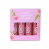 Lot de 4 gloss à lèvres fruités avec revêtement velours et antiadhésif, rouge à lèvres liquide, 3 ml x 4 rouges à lèvres Rose