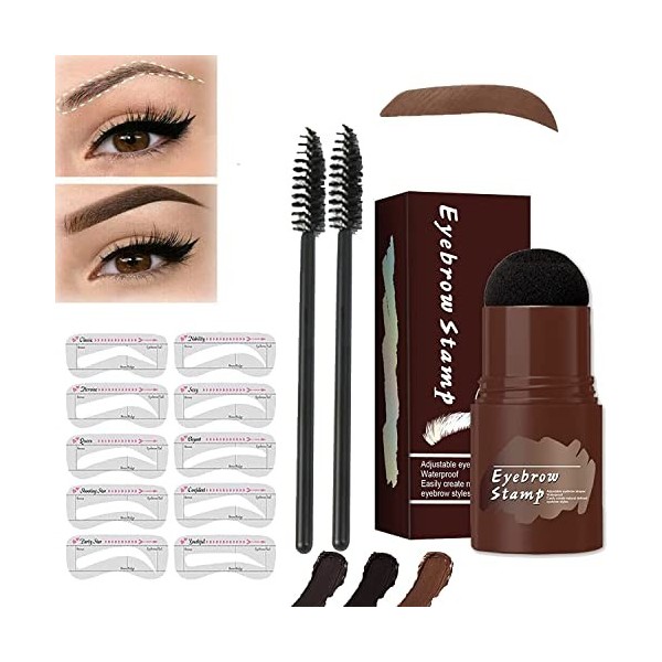 Kit de pochoirs et tampons Perfect Brows - Kit de façonnage parfait pour sourcils - Imperméable - Maquillage - Définisseur de
