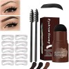 Kit de pochoirs et tampons Perfect Brows - Kit de façonnage parfait pour sourcils - Imperméable - Maquillage - Définisseur de