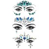 4 PCS Strass Visage, Tatouages ​​Temporaires Paillettes Visage Strass Strass Autocollant Festival Must Haves accessoires pour