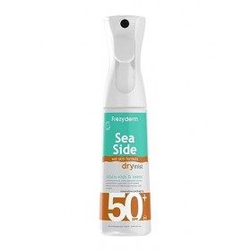 FREZYDERM Sea Side Brume Solaire Sèche Intégrale SPF 50 Spray Visage et Corps Adultes, Enfants - Spray Crème Barrière Résista