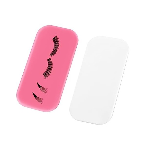 WLLHYF Lot de 2 coussinets en silicone pour extensions de cils rose, transparent 