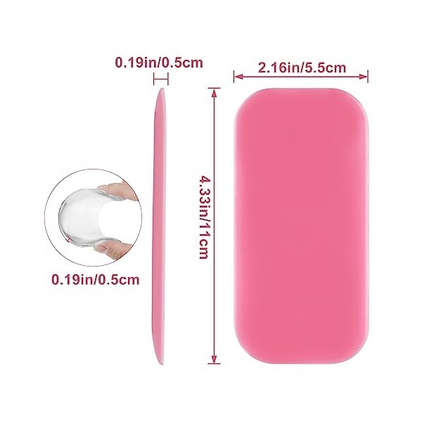 WLLHYF Lot de 2 coussinets en silicone pour extensions de cils rose, transparent 