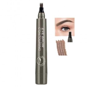 Aturmc Stylo à Sourcils 4 Points Micro-Fourchette Crayon à Sourcils Durable éTanche RéSistant Taches Facile à Enlever Maquill