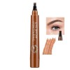 Aturmc Stylo à Sourcils 4 Points Micro-Fourchette Crayon à Sourcils Durable éTanche RéSistant Taches Facile à Enlever Maquill