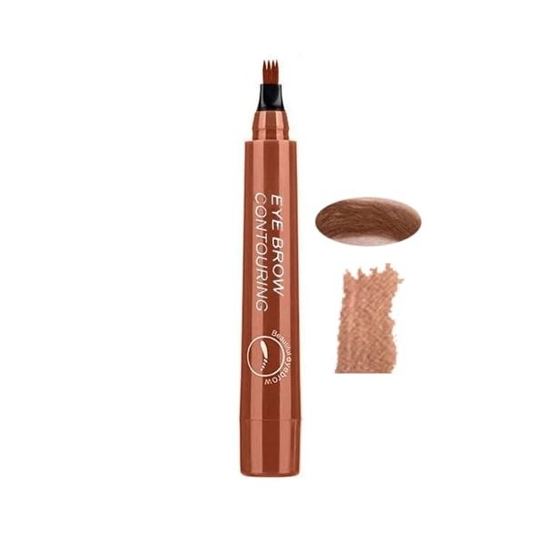 Aturmc Stylo à Sourcils 4 Points Micro-Fourchette Crayon à Sourcils Durable éTanche RéSistant Taches Facile à Enlever Maquill