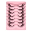 Cils pour les yeux de chat, demi-cils, faux cils 7 paires paires de cils de vison moelleux 3d look naturel des cils vilains