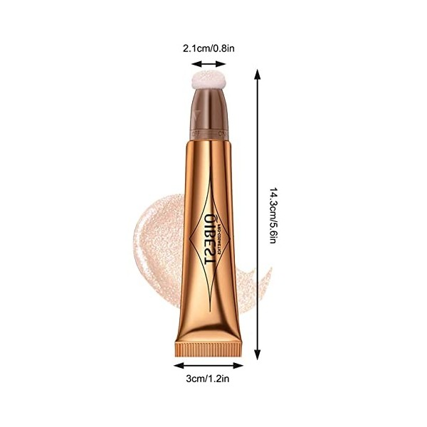 pologmase Bronzer Liquide, Bâton De Baguette Surligneur, Fard À Joues Maquillage En Plâtre Coupe Bronzant Avec Applicateur Co