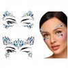 Strass Autocollant,Strass Autocollant Visage,Ensembles de Gemmes de Visage,Tatouage Temporaire Strass Visage, Visage Bijoux M