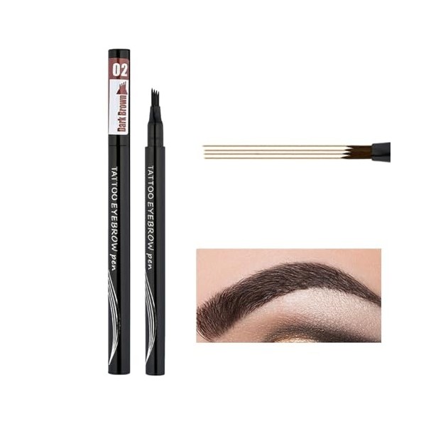 Stylo à sourcils étanche | Crayons de contour des sourcils portables avec 4 embouts,Produits de beauté pour jeunes filles pou