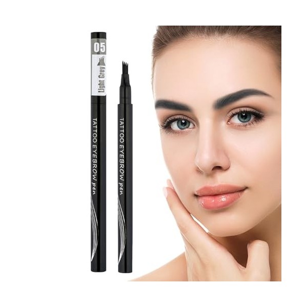 Stylo à sourcils étanche | Crayons de contour des sourcils portables avec 4 embouts,Produits de beauté pour jeunes filles pou