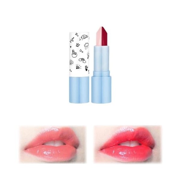 Rouge à lèvres bicolore à couleur changeante, scintillant, hydratant, longue durée, cosmétique brillant, imperméable, tasse b
