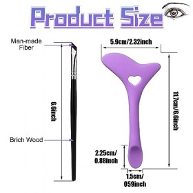 2 Pièces Aide Trait Eyeliner et Pinceau Eye Liner Fin, Pinceau pour Les Yeux Ailés Aide pour Faire Trait Eyeliner pour Des Li