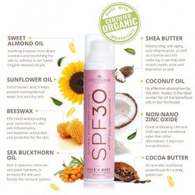COCOSOLIS | Crème solaire SPF 30, hydratante et protection solaire pour tous les types de peau, aux huiles bio | Protection s