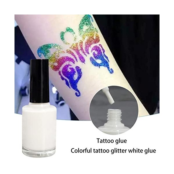 Yajimsa Temporary Tattoo Glue, Glitter Tattoo Skin Glue, Adhésif Cosmétique Paillettes pour Le Visage Et Le Corps 15ml Adhési