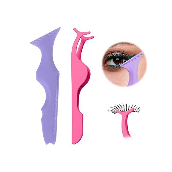 1 règle deyeliner en silicone avec 1 coupe-cils, outil de maquillage multifonction, outil de maquillage pour les yeux et les