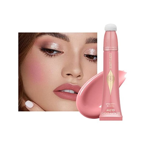 Beauty Blush Pen,Blush liquide avec embout éponge,Blush mat pour le visage,Blush liquide crémeux et soyeux,Blush léger et lon