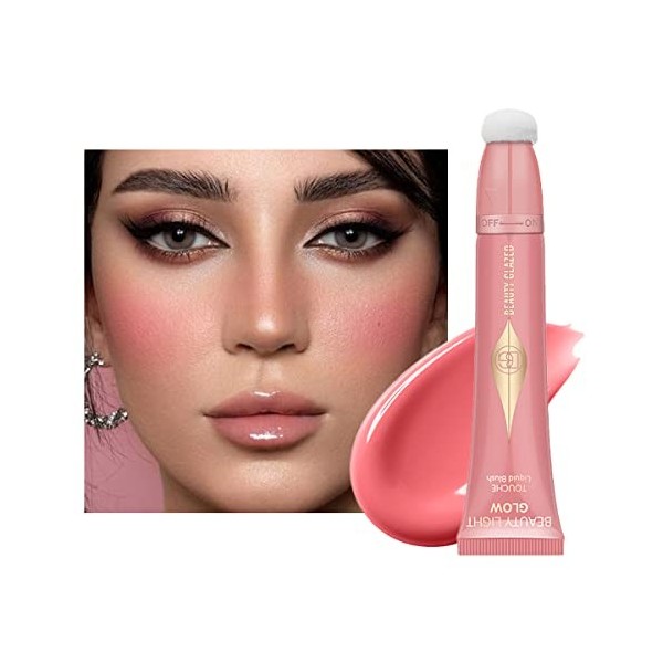 Beauty Blush Pen,Blush liquide avec embout éponge,Blush mat pour le visage,Blush liquide crémeux et soyeux,Blush léger et lon