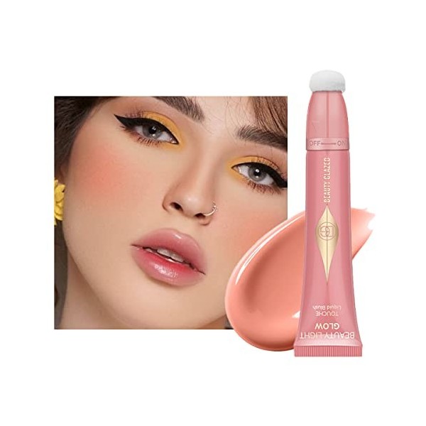 Beauty Blush Pen,Blush liquide avec embout éponge,Blush mat pour le visage,Blush liquide crémeux et soyeux,Blush léger et lon