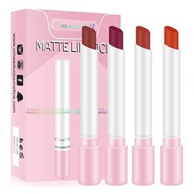 Matte Cigarette Lipstick Set, 4Pcs Ensemble de brillant à lèvres pour le rouge à lèvres Velvet, facile à colorer Maquillage R