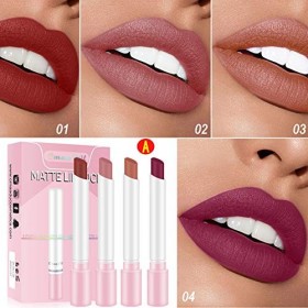 Matte Cigarette Lipstick Set, 4Pcs Ensemble de brillant à lèvres pour le rouge à lèvres Velvet, facile à colorer Maquillage R