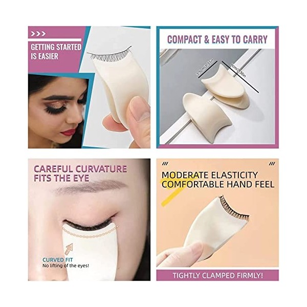 Lot de 2 mini applicateurs de faux cils, pince auxiliaire pour faux cils, outil magnétique pour application facile des cils m