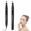 Eyeliner Tampon,Eye Liner,Eye Liner Tampon,Tampon Eye Liner Noir,Eye Liner Stamp,2PCS Tampon Eye-liner Imperméable Double Fac