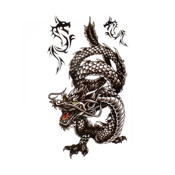 Tatouage temporaire non - toxique imperméable SPESTYLE stickersCool et imperméables tatouages ​​dragon noir temporaires pour 