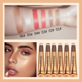 Highlighter Liquid Face Stick, Highlight Liquid Beauty Wand with Cushion Applicator, Bâton Maquillage pour Joues, Natural Glo