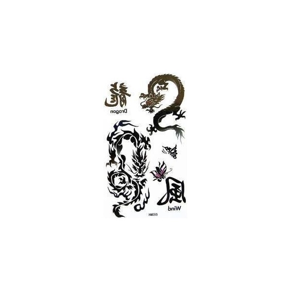 Various Créations Pour Hommes Garçons Large Noir étoiles Dragon Chinois Celtique Tatouage Temporaire Fêtes Sacs-cadeaux - par