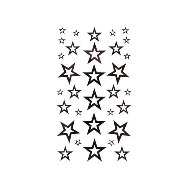 King Horse tatouage autocollant de la mode sexy noir étoile à cinq branches totem