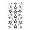 King Horse tatouage autocollant de la mode sexy noir étoile à cinq branches totem